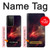 W3897 Red Nebula Space Hard Case and Leather Flip Case For Samsung Galaxy S21 Ultra 5G