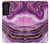 W3896 Purple Marble Gold Streaks Hard Case and Leather Flip Case For Samsung Galaxy S21 FE 5G