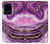 W3896 Purple Marble Gold Streaks Hard Case and Leather Flip Case For Samsung Galaxy S20 Plus, Galaxy S20+