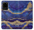 W3906 Navy Blue Purple Marble Hard Case and Leather Flip Case For Samsung Galaxy S20 Plus, Galaxy S20+