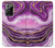 W3896 Purple Marble Gold Streaks Hard Case and Leather Flip Case For Samsung Galaxy Note 20 Ultra, Ultra 5G