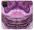 W3896 Purple Marble Gold Streaks Hard Case and Leather Flip Case For Samsung Galaxy A12