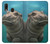 W3871 Cute Baby Hippo Hippopotamus Hard Case and Leather Flip Case For Samsung Galaxy A20, Galaxy A30