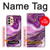 W3896 Purple Marble Gold Streaks Hard Case and Leather Flip Case For Samsung Galaxy A33 5G