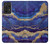 W3906 Navy Blue Purple Marble Hard Case and Leather Flip Case For Samsung Galaxy A52, Galaxy A52 5G