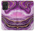 W3896 Purple Marble Gold Streaks Hard Case and Leather Flip Case For Samsung Galaxy A52s 5G