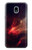 W3897 Red Nebula Space Hard Case and Leather Flip Case For Samsung Galaxy J3 (2018), J3 Star, J3 V 3rd Gen, J3 Orbit, J3 Achieve, Express Prime 3, Amp Prime 3