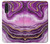 W3896 Purple Marble Gold Streaks Hard Case and Leather Flip Case For LG Velvet