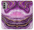 W3896 Purple Marble Gold Streaks Hard Case and Leather Flip Case For Motorola Moto G51 5G