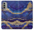W3906 Navy Blue Purple Marble Hard Case and Leather Flip Case For Motorola Moto G51 5G