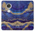 W3906 Navy Blue Purple Marble Hard Case and Leather Flip Case For Motorola Moto G7, Moto G7 Plus
