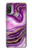 W3896 Purple Marble Gold Streaks Hard Case and Leather Flip Case For Motorola Moto E20,E30,E40