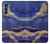 W3906 Navy Blue Purple Marble Hard Case and Leather Flip Case For Motorola Edge S30