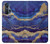 W3906 Navy Blue Purple Marble Hard Case and Leather Flip Case For Motorola Edge+