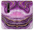 W3896 Purple Marble Gold Streaks Hard Case and Leather Flip Case For Nokia 6.1, Nokia 6 2018