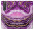 W3896 Purple Marble Gold Streaks Hard Case and Leather Flip Case For Sony Xperia 1 III