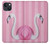W3805 Flamingo Pink Pastel Hard Case and Leather Flip Case For iPhone 14