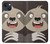 W3855 Sloth Face Cartoon Hard Case and Leather Flip Case For iPhone 14