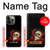 W3753 Dark Gothic Goth Skull Roses Hard Case and Leather Flip Case For iPhone 14 Pro