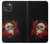 W3753 Dark Gothic Goth Skull Roses Hard Case and Leather Flip Case For iPhone 14 Plus