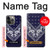 W3357 Navy Blue Bandana Pattern Hard Case and Leather Flip Case For iPhone 14 Pro Max