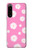 W3500 Pink Floral Pattern Hard Case and Leather Flip Case For Sony Xperia 5 IV