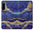 W3906 Navy Blue Purple Marble Hard Case and Leather Flip Case For Sony Xperia 5 IV