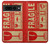 W3552 Vintage Fragile Label Art Hard Case and Leather Flip Case For Google Pixel 7 Pro