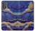 W3906 Navy Blue Purple Marble Hard Case and Leather Flip Case For Motorola Moto G Power 2022, G Play 2023