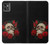 W3753 Dark Gothic Goth Skull Roses Hard Case and Leather Flip Case For Motorola Moto G32