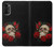 W3753 Dark Gothic Goth Skull Roses Hard Case and Leather Flip Case For Motorola Moto G52, G82 5G