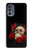 W3753 Dark Gothic Goth Skull Roses Hard Case and Leather Flip Case For Motorola Moto G62 5G