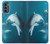 W3878 Dolphin Hard Case and Leather Flip Case For Motorola Moto G62 5G