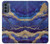 W3906 Navy Blue Purple Marble Hard Case and Leather Flip Case For Motorola Moto G62 5G