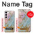 W3717 Rose Gold Blue Pastel Marble Graphic Printed Hard Case and Leather Flip Case For Samsung Galaxy S23