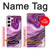 W3896 Purple Marble Gold Streaks Hard Case and Leather Flip Case For Samsung Galaxy S23