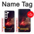 W3897 Red Nebula Space Hard Case and Leather Flip Case For Samsung Galaxy S23