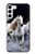 W0246 White Horse Hard Case and Leather Flip Case For Samsung Galaxy S23 Plus