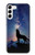 W3555 Wolf Howling Million Star Hard Case and Leather Flip Case For Samsung Galaxy S23 Plus