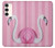 W3805 Flamingo Pink Pastel Hard Case and Leather Flip Case For Samsung Galaxy S23 Plus