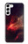 W3897 Red Nebula Space Hard Case and Leather Flip Case For Samsung Galaxy S23 Plus