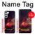 W3897 Red Nebula Space Hard Case and Leather Flip Case For Samsung Galaxy S23 Plus