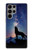 W3555 Wolf Howling Million Star Hard Case and Leather Flip Case For Samsung Galaxy S23 Ultra