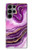 W3896 Purple Marble Gold Streaks Hard Case and Leather Flip Case For Samsung Galaxy S23 Ultra