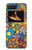 W3281 Colorful Hippie Flowers Pattern Hard Case and Leather Flip Case For Motorola Moto Razr 2022