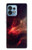 W3897 Red Nebula Space Hard Case and Leather Flip Case For Motorola Edge+ (2023), X40, X40 Pro, Edge 40 Pro