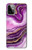 W3896 Purple Marble Gold Streaks Hard Case and Leather Flip Case For Motorola Moto G Power (2023) 5G