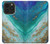 W3920 Abstract Ocean Blue Color Mixed Emerald Hard Case and Leather Flip Case For iPhone 14 Pro
