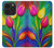 W3926 Colorful Tulip Oil Painting Hard Case and Leather Flip Case For iPhone 14 Pro