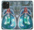 W3911 Cute Little Mermaid Aqua Spa Hard Case and Leather Flip Case For iPhone 14 Pro Max